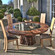 Bespoke table with glass and oak