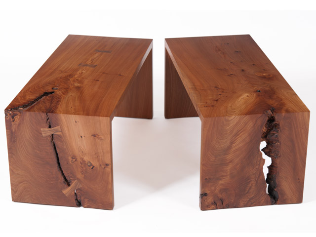 Figured elm low tables