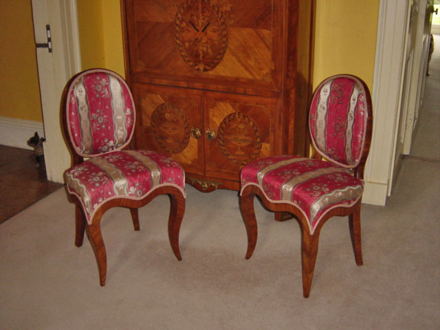 Pair of French salon chairs